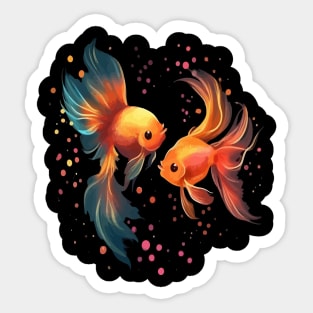 Goldfish Valentine Day Sticker